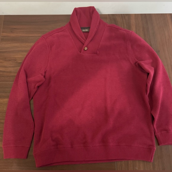 Tasso Elba Men's Textured Shawl-Collar Pullover Sweater in red size L - Picture 8 of 10